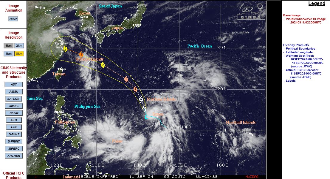 SATELLITE ANALYSIS, INITIAL POSITION AND INTENSITY DISCUSSION: ANIMATED MULTISPECTRAL SATELLITE IMAGERY (MSI) DEPICTS TROPICAL DEPRESSION (TD) 14W AS REMAINING STEADY IN SLOW INTENSIFICATION, WITH PERSISTENT CONVECTION LOCATED JUST TO THE SOUTHEAST OF THE LOW-LEVEL CIRCULATION CENTER (LLCC). MODERATE VERTICAL WIND SHEAR (VWS) OF 20 KTS HAS BECOME EVIDENT AS TD 14W HAS STRUGGLED TO CONSOLIDATE OVER THE LAST FEW HOURS WITH A SLIGHTLY TILTED VERTICAL STRUCTURE TO THE SOUTHEAST. PARTIALLY EXPOSED LOW-LEVEL CONVECTIVE BANDING CONTINUES TO NEATLY WRAP AROUND THE WESTERN PERIPHERY OF THE SYSTEM, WHILE MUCH OF THE EASTERN FLANK REMAINS OBSCURED BY SCATTERED CONVECTIVE CELLS AND CIRRUS BLOWOFF. DESPITE THE WEAK RADIAL AND POLEWARD OUTFLOW, TD 14W HAS STRUGGLED TO INTENSIFY AS EXPECTED OVER THE LAST FEW HOURS. THE INITIAL POSITION IS PLACED WITH HIGH CONFIDENCE BASED ON A 110016Z ASCAT-B PASS SHOWING SWATHS OF 30 KTS WITHIN THE NORTHEASTERN QUADRANT. THE INITIAL INTENSITY IS ASSESSED WITH HIGH CONFIDENCE BASED ON THE AFOREMENTIONED ASCAT-B PASS AND AGENCY INTENSITY ESTIMATES LISTED BELOW. SATELLITE ANALYSIS, INITIAL POSITION AND INTENSITY DISCUSSION: ANIMATED MULTISPECTRAL SATELLITE IMAGERY (MSI) DEPICTS TROPICAL DEPRESSION (TD) 14W AS REMAINING STEADY IN SLOW INTENSIFICATION, WITH PERSISTENT CONVECTION LOCATED JUST TO THE SOUTHEAST OF THE LOW-LEVEL CIRCULATION CENTER (LLCC). MODERATE VERTICAL WIND SHEAR (VWS) OF 20 KTS HAS BECOME EVIDENT AS TD 14W HAS STRUGGLED TO CONSOLIDATE OVER THE LAST FEW HOURS WITH A SLIGHTLY TILTED VERTICAL STRUCTURE TO THE SOUTHEAST. PARTIALLY EXPOSED LOW-LEVEL CONVECTIVE BANDING CONTINUES TO NEATLY WRAP AROUND THE WESTERN PERIPHERY OF THE SYSTEM, WHILE MUCH OF THE EASTERN FLANK REMAINS OBSCURED BY SCATTERED CONVECTIVE CELLS AND CIRRUS BLOWOFF. DESPITE THE WEAK RADIAL AND POLEWARD OUTFLOW, TD 14W HAS STRUGGLED TO INTENSIFY AS EXPECTED OVER THE LAST FEW HOURS. THE INITIAL POSITION IS PLACED WITH HIGH CONFIDENCE BASED ON A 110016Z ASCAT-B PASS SHOWING SWATHS OF 30 KTS WITHIN THE NORTHEASTERN QUADRANT. THE INITIAL INTENSITY IS ASSESSED WITH HIGH CONFIDENCE BASED ON THE AFOREMENTIONED ASCAT-B PASS AND AGENCY INTENSITY ESTIMATES LISTED BELOW.