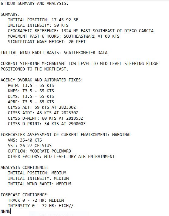 TC 03S(ROBYN) peaked now being sheared apart//INVEST 99B TFCA re-issued//3 Week TC Formation Probability//2906utc  