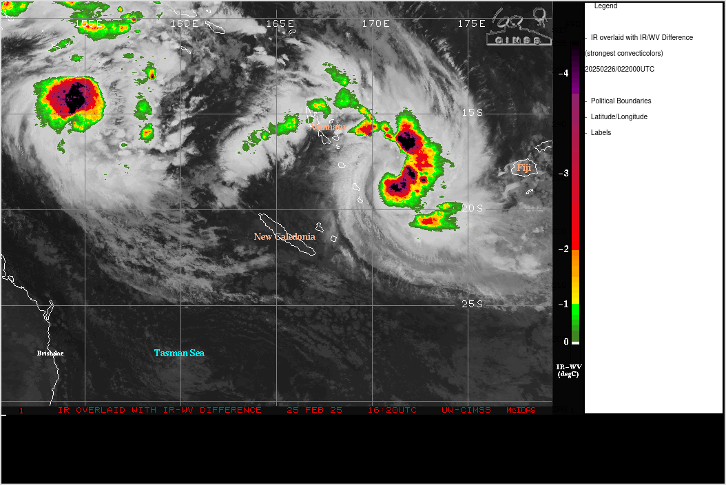 SATELLITE ANALYSIS, INITIAL POSITION AND INTENSITY DISCUSSION: ANIMATED MULTISPECTRAL SATELLITE IMAGERY (MSI) SHOWS A LARGE SYSTEM WITH SHORT FRAGMENTED FORMATIVE BANDS LOOSELY FEEDING INTO AN EXPANSIVE CENTRAL COLD COVER WITH FLARING CONVECTION THAT IS TOTALLY OBSCURING THE LOW-LEVEL CIRCULATION (LLC). THE INITIAL POSITION AND INTENSITY ARE EXTRAPOLATED WITH HIGH CONFIDENCE FROM A 252212Z ASCAT BULLSEYE PASS. THE INTENSITY IS ALSO VALIDATED BY THE MAJORITY OF AGENCY AND AUTOMATED ESTIMATES. ANALYSIS INDICATES A FAVORABLE ENVIRONMENT WITH WARM SST, LOW VWS, AND MODERATE DUAL OUTFLOW. SATELLITE ANALYSIS, INITIAL POSITION AND INTENSITY DISCUSSION: ANIMATED MULTISPECTRAL SATELLITE IMAGERY (MSI) SHOWS A LARGE SYSTEM WITH SHORT FRAGMENTED FORMATIVE BANDS LOOSELY FEEDING INTO AN EXPANSIVE CENTRAL COLD COVER WITH FLARING CONVECTION THAT IS TOTALLY OBSCURING THE LOW-LEVEL CIRCULATION (LLC). THE INITIAL POSITION AND INTENSITY ARE EXTRAPOLATED WITH HIGH CONFIDENCE FROM A 252212Z ASCAT BULLSEYE PASS. THE INTENSITY IS ALSO VALIDATED BY THE MAJORITY OF AGENCY AND AUTOMATED ESTIMATES. ANALYSIS INDICATES A FAVORABLE ENVIRONMENT WITH WARM SST, LOW VWS, AND MODERATE DUAL OUTFLOW.