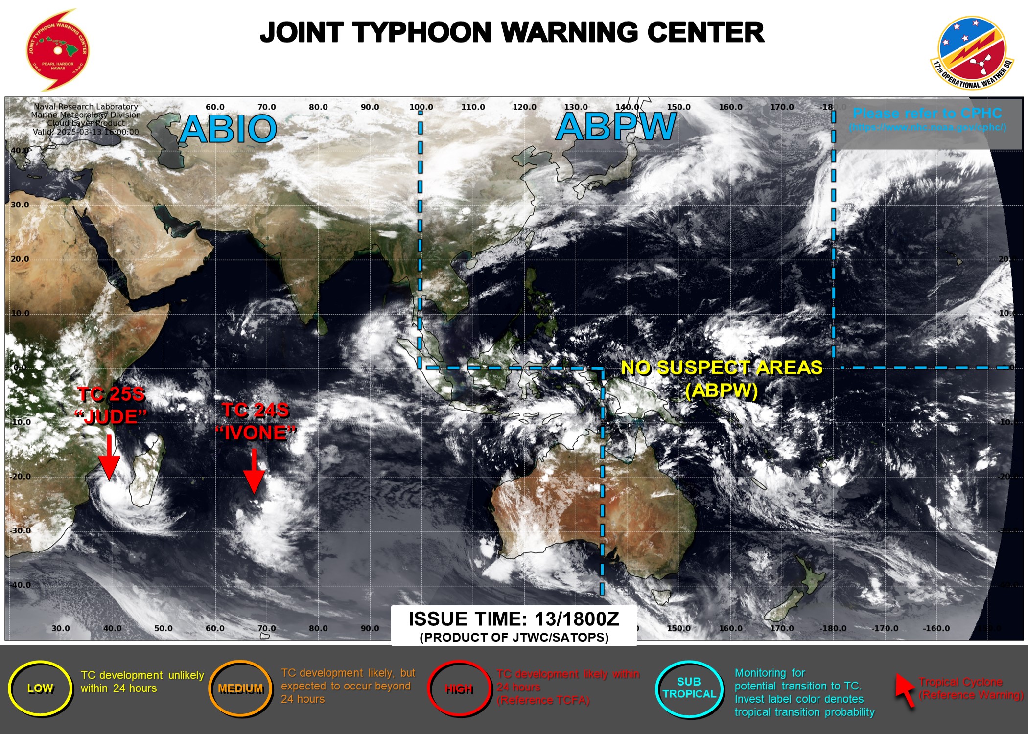 JTWC IS ISSUING 12 HOURLY WARNINGS AND 3 HOURLY SATELLITE BULLETINS ON TC 24S AND ON TC 25S. JTWC IS ISSUING 12 HOURLY WARNINGS AND 3 HOURLY SATELLITE BULLETINS ON TC 24S AND ON TC 25S.