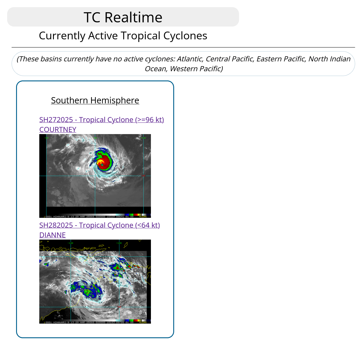 TC 27S(COURTNEY) powerful CAT 4 US // TC 28S(DIANNE) made landfall//2803utc