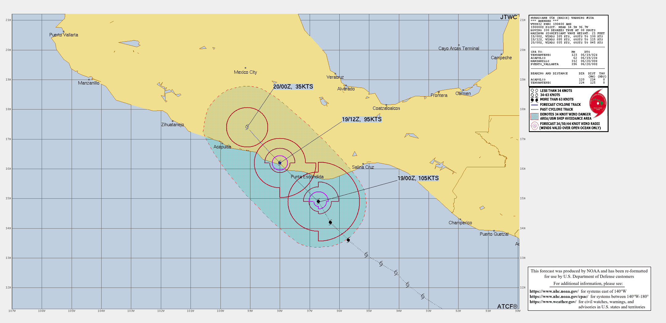 Major HURRICANE 05E(ERICK) near CAT 4 US making landfall 