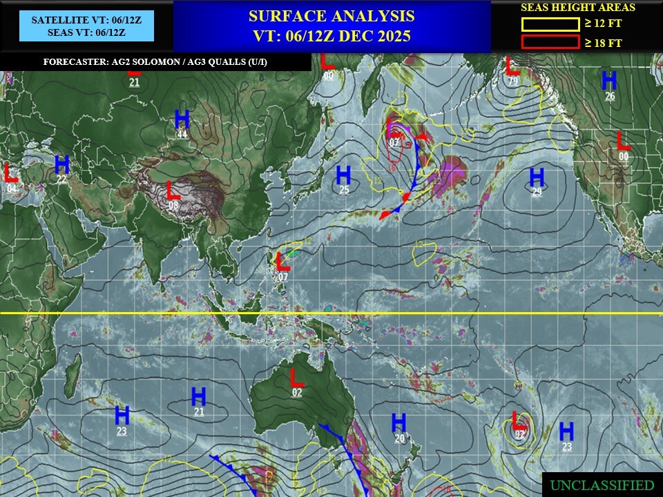 Difference in tropical cyclone activity across the JTWC AOR between El Niño and La Niña months 