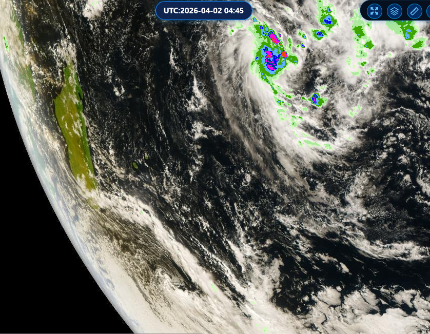 Photos satellite de ce matin et la Dépression Tropicale 99S//02/04/26