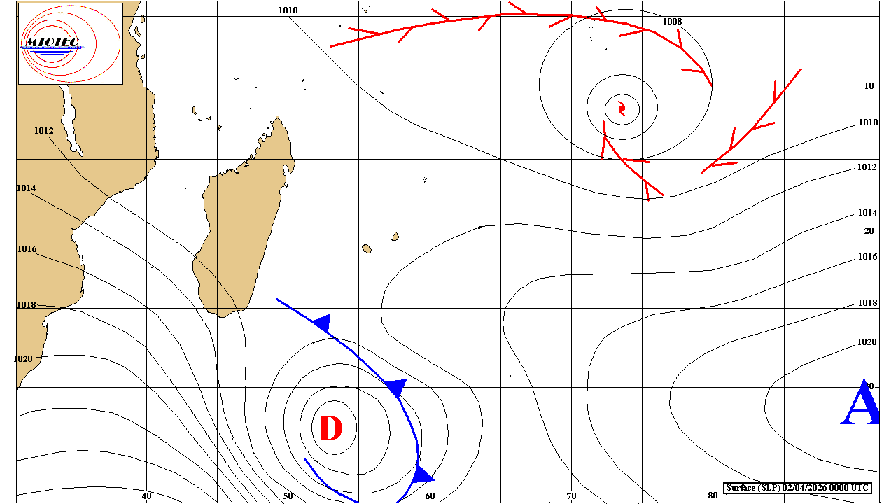 Photos satellite de ce matin et la Dépression Tropicale 99S//02/04/26