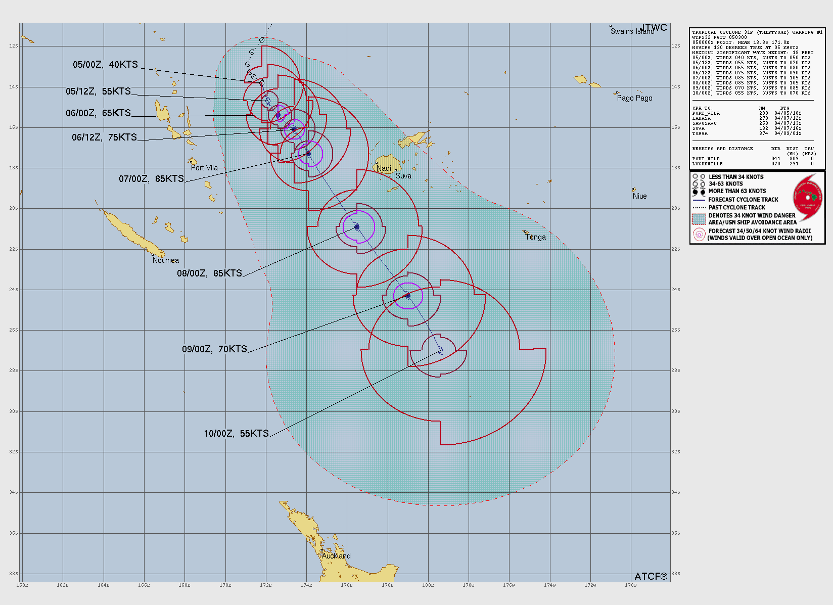 SOUTH PACIFIC: TC 30P(MAILA) still intensifying but still very slow moving/ TC 31P (VAIANU) Rapid Intensification likely next 36 hours//051500Z