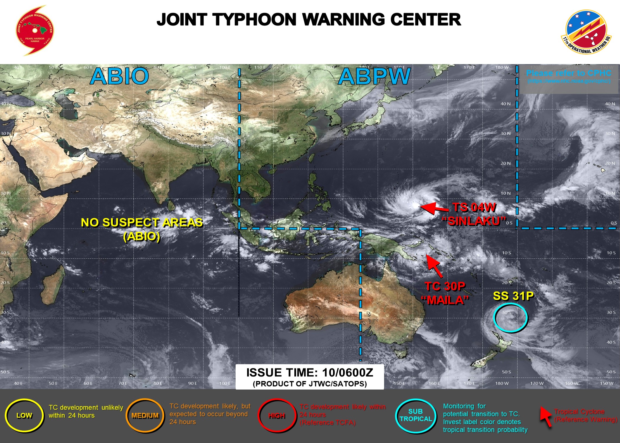 WESTERN PACIFIC: TS 04W(SINLAKU) intensifying could be a direct threat to GUAM in 72h as a powerful typhoon// SOUTH PACIFIC: TS 30P(MAILA) up-welling taking its toll/31P(VAIANU) strong subtropical storm heading for NZ//100900 UTC 