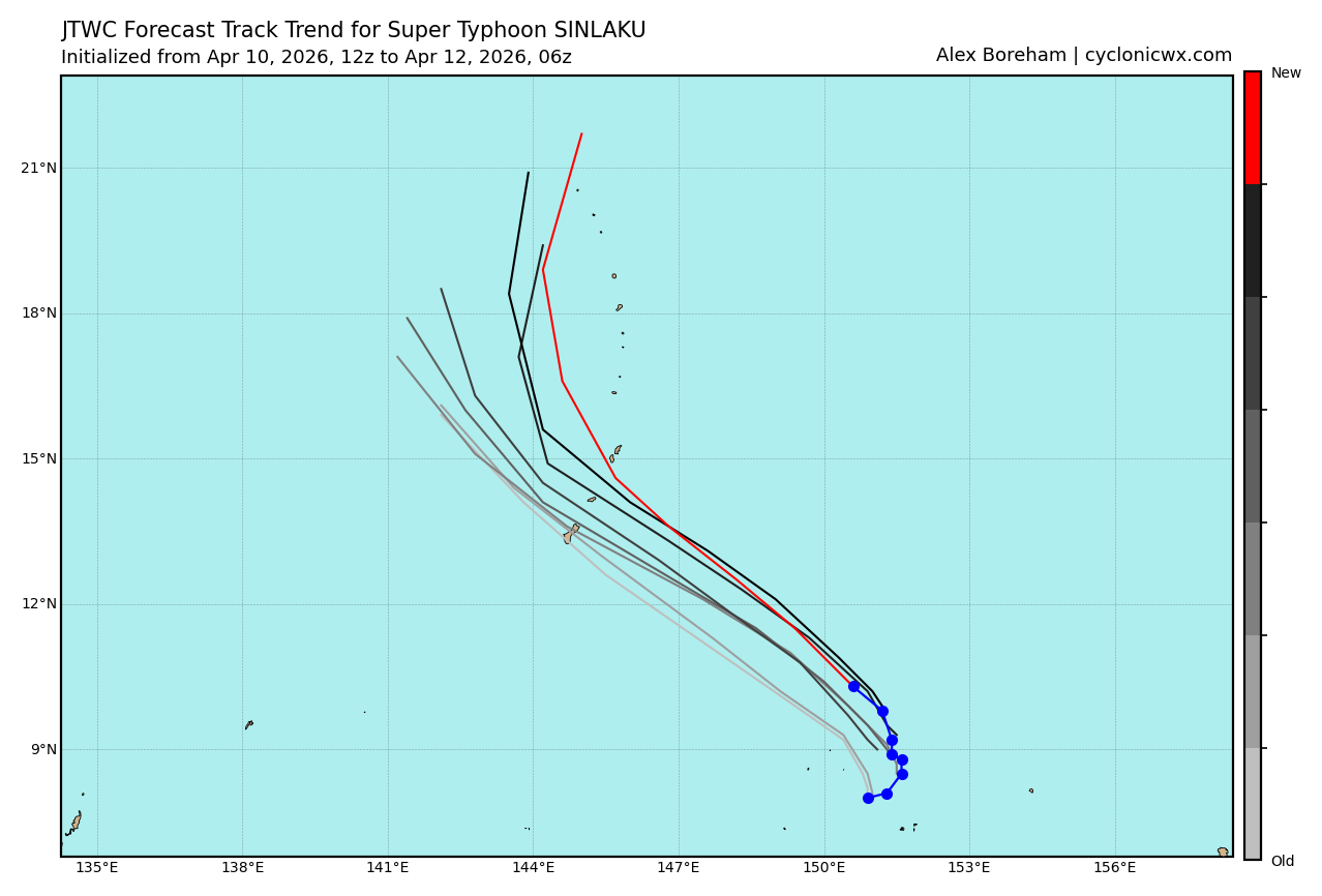 WESTERN PACIFIC: Super Typhoon 04W(SINLAKU) to reach CAT 5 US within 12/18 hours, forecast to track dangerously close to the MARIANA islands by 36/48h/SOUTH PACIFIC: Remnants of TD 30P(MAILA/Subtropical 31P(VAIANU) tracked over NZ//120900 UTC