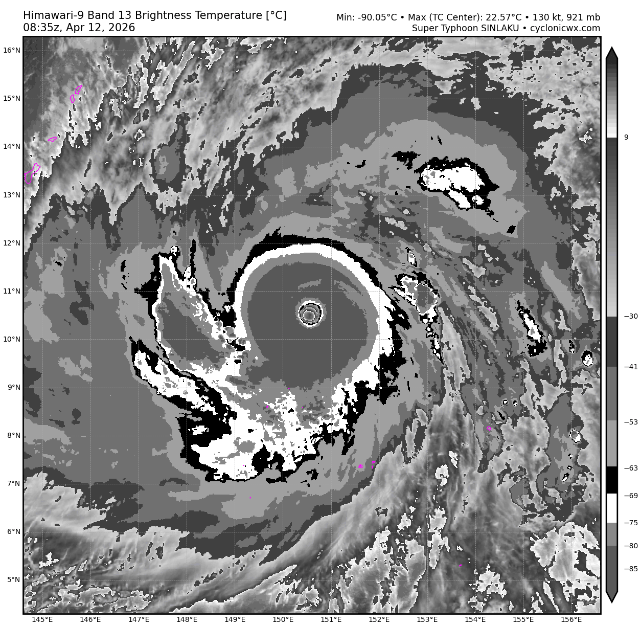 WESTERN PACIFIC: Super Typhoon 04W(SINLAKU) to reach CAT 5 US within 12/18 hours, forecast to track dangerously close to the MARIANA islands by 36/48h/SOUTH PACIFIC: Remnants of TD 30P(MAILA/Subtropical 31P(VAIANU) tracked over NZ//120900 UTC
