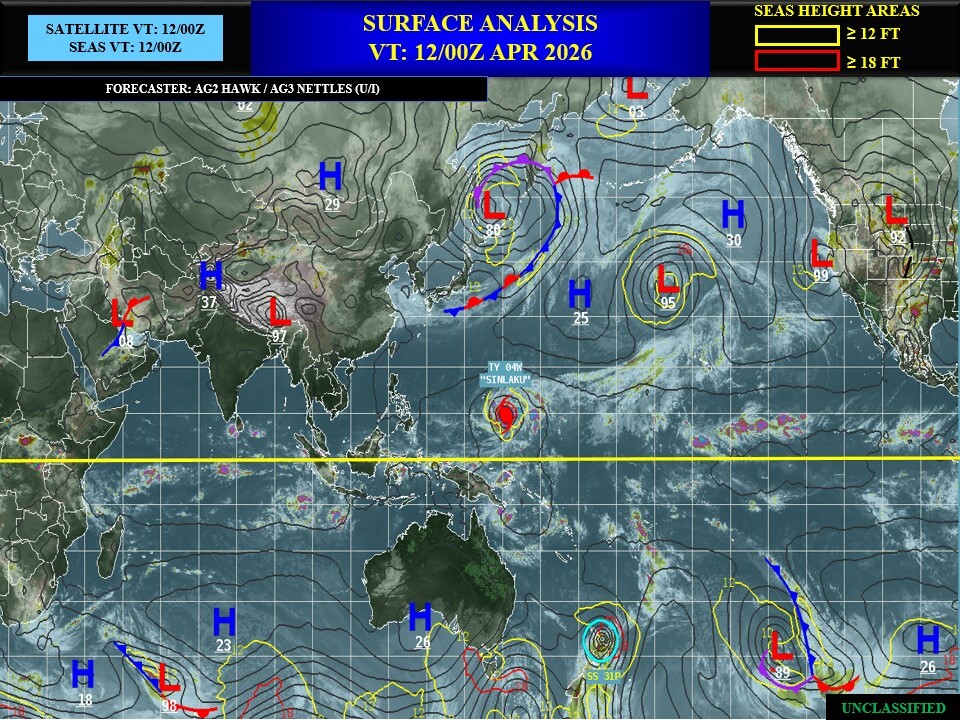 WESTERN PACIFIC: Super Typhoon 04W(SINLAKU) to reach CAT 5 US within 12/18 hours, forecast to track dangerously close to the MARIANA islands by 36/48h/SOUTH PACIFIC: Remnants of TD 30P(MAILA/Subtropical 31P(VAIANU) tracked over NZ//120900 UTC