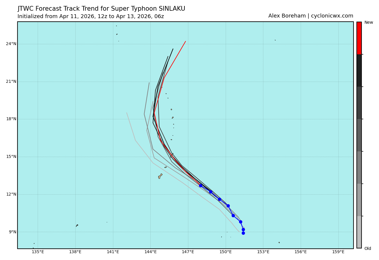 WESTERN PACIFIC: Super Typhoon 04W(SINLAKU) CAT 5 US peaked at 160kt,forecast to hit directly TINIAN and SAIPAN islands in 24h at Super Typhoon Intensity//130900 UTC 