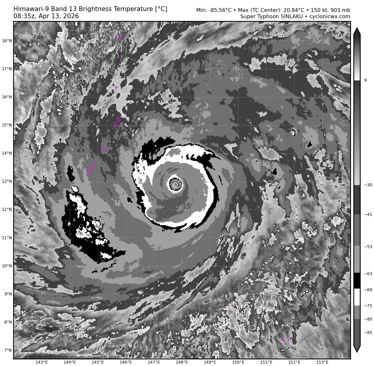 WESTERN PACIFIC: Super Typhoon 04W(SINLAKU) CAT 5 US peaked at 160kt,forecast to hit directly TINIAN and SAIPAN islands in 24h at Super Typhoon Intensity//130900 UTC 