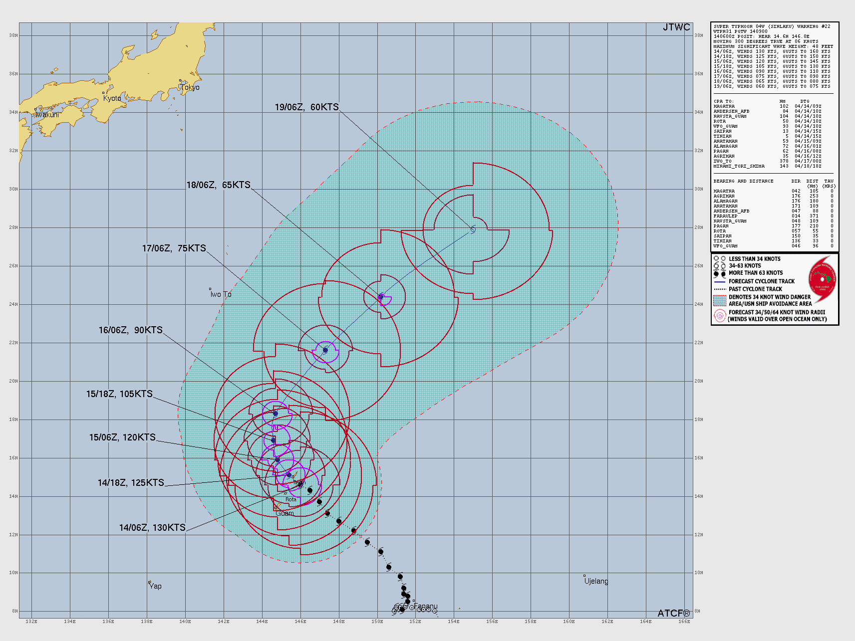 WESTERN PACIFIC: Super Typhoon 04W(SINLAKU) CAT 4 US exhibiting an eye-wall replacement cycle with imminent landfall near AGUIJAN or TINIAN with very destructive winds/ SOUTH INDIAN: Invest 92S/140900 UTC /