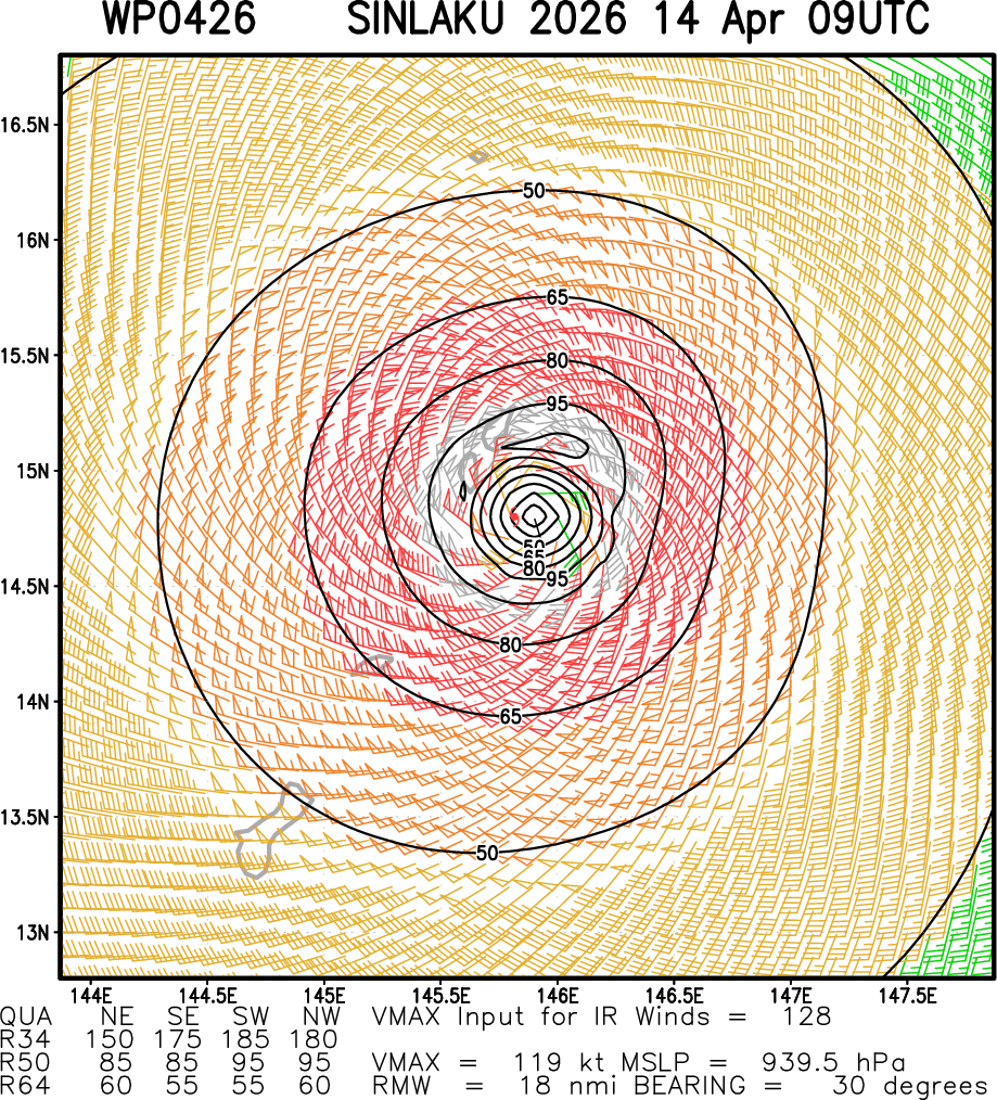 WESTERN PACIFIC: Super Typhoon 04W(SINLAKU) CAT 4 US exhibiting an eye-wall replacement cycle with imminent landfall near AGUIJAN or TINIAN with very destructive winds/ SOUTH INDIAN: Invest 92S/140900 UTC /