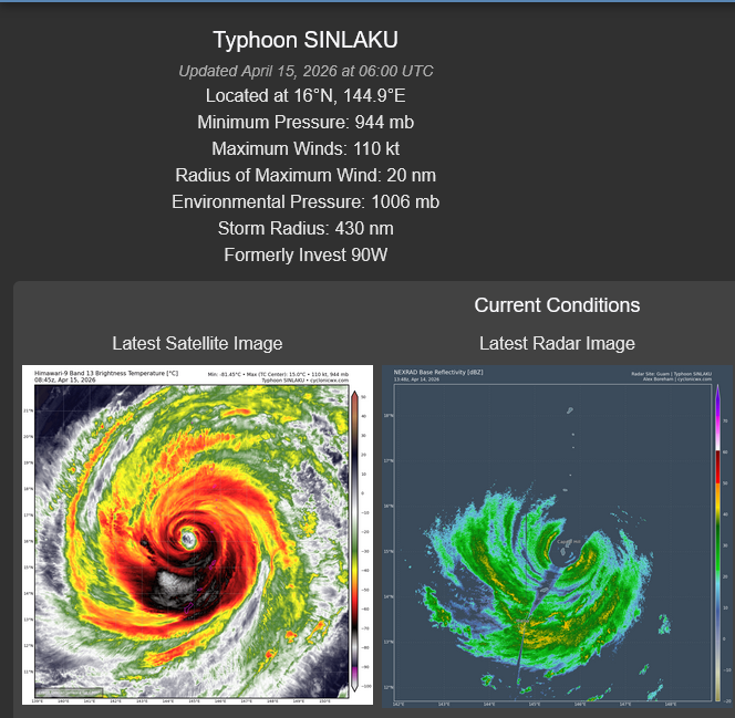 WESTERN PACIFIC: Typhoon 04W(SINLAKU) large and still powerful CAT 3 US,  slow mover lead to a prolonged period period of destructive winds over the MARIANAS/ SOUTH INDIAN: Invest 92S//150900 UTC  