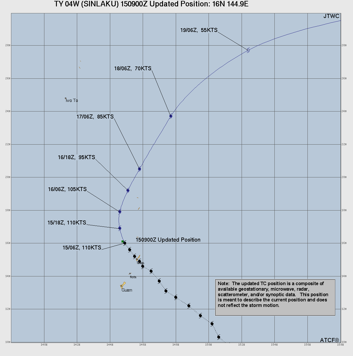 WESTERN PACIFIC: Typhoon 04W(SINLAKU) large and still powerful CAT 3 US,  slow mover lead to a prolonged period period of destructive winds over the MARIANAS/ SOUTH INDIAN: Invest 92S//150900 UTC  