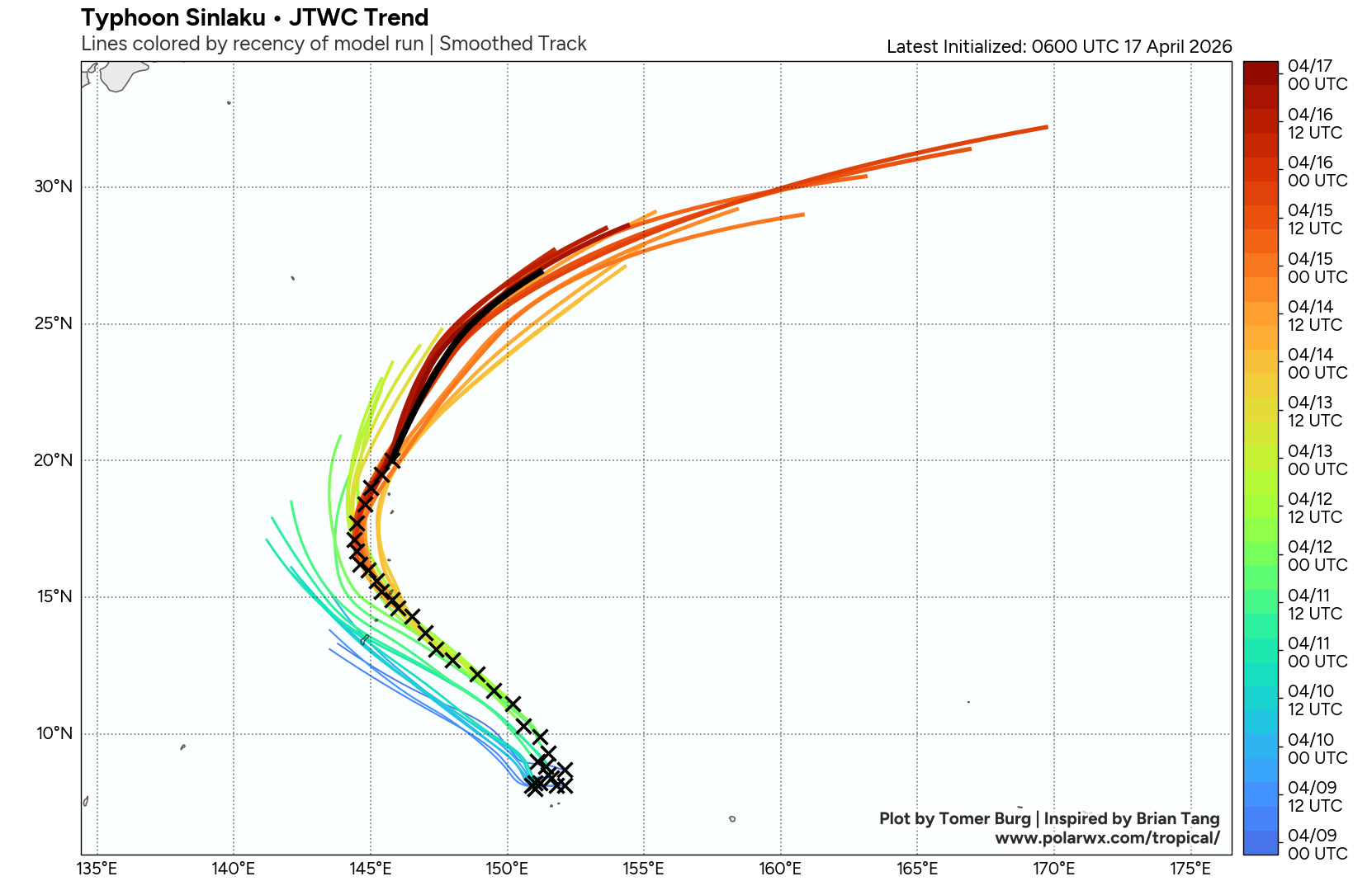 WESTERN PACIFIC: Typhoon 04W(SINLAKU) CAT 1 US is tracking over increasingly cooler seas with ETT forecast to complete by 48h//171000 UTC