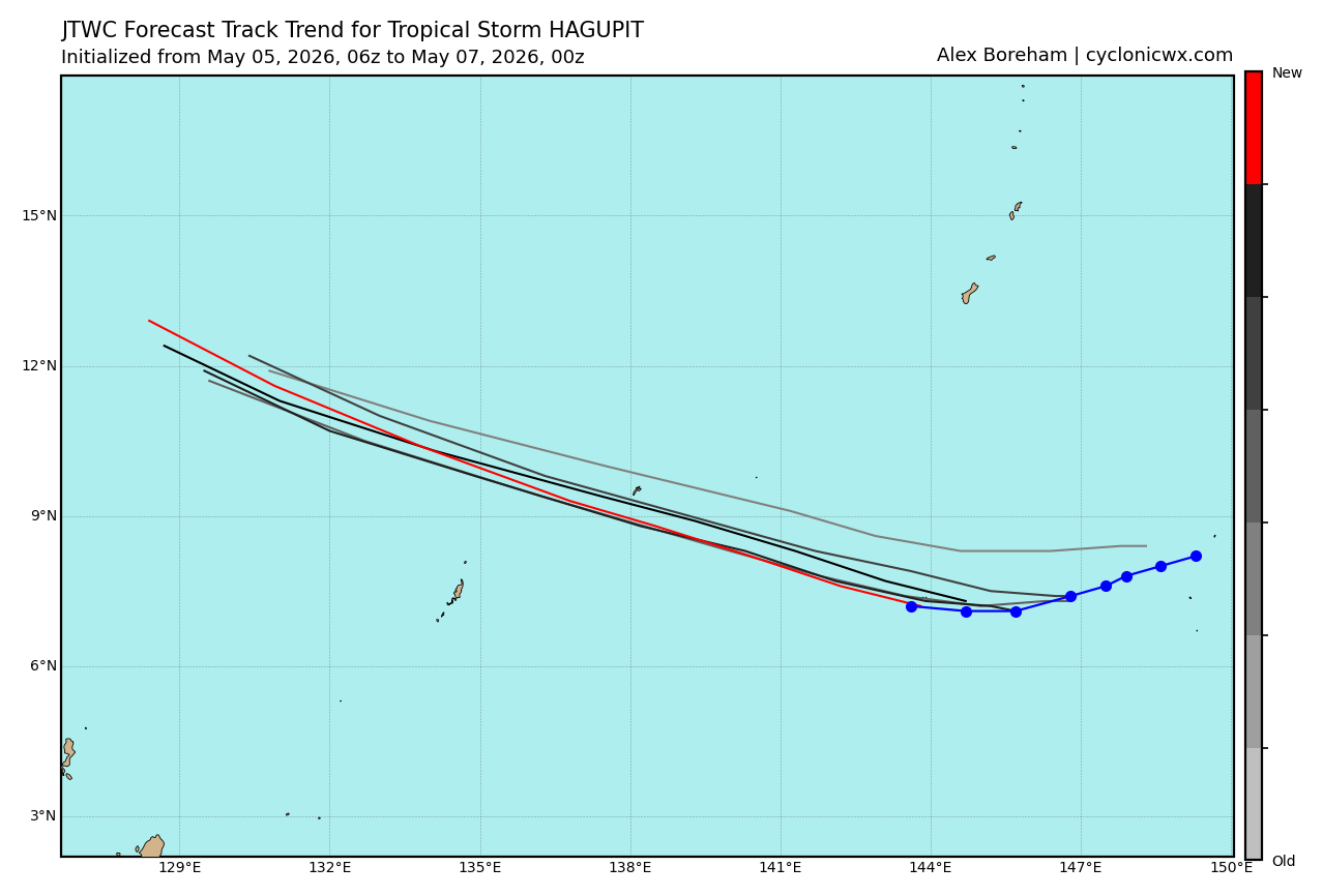 WESTERN PACIFIC: TS 05W(HAGUPIT) Environmental conditions forecast to stymie significant intensification/SOUTH INDIAN: INVEST 93S //070930 UTC