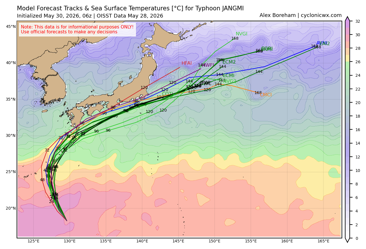 WESTERN PACIFIC:Typhoon 06W(JANGMI) forecast to peak at CAT 2 US within 36h and track very close to OKINAWA by 48h/301030 UTC / 