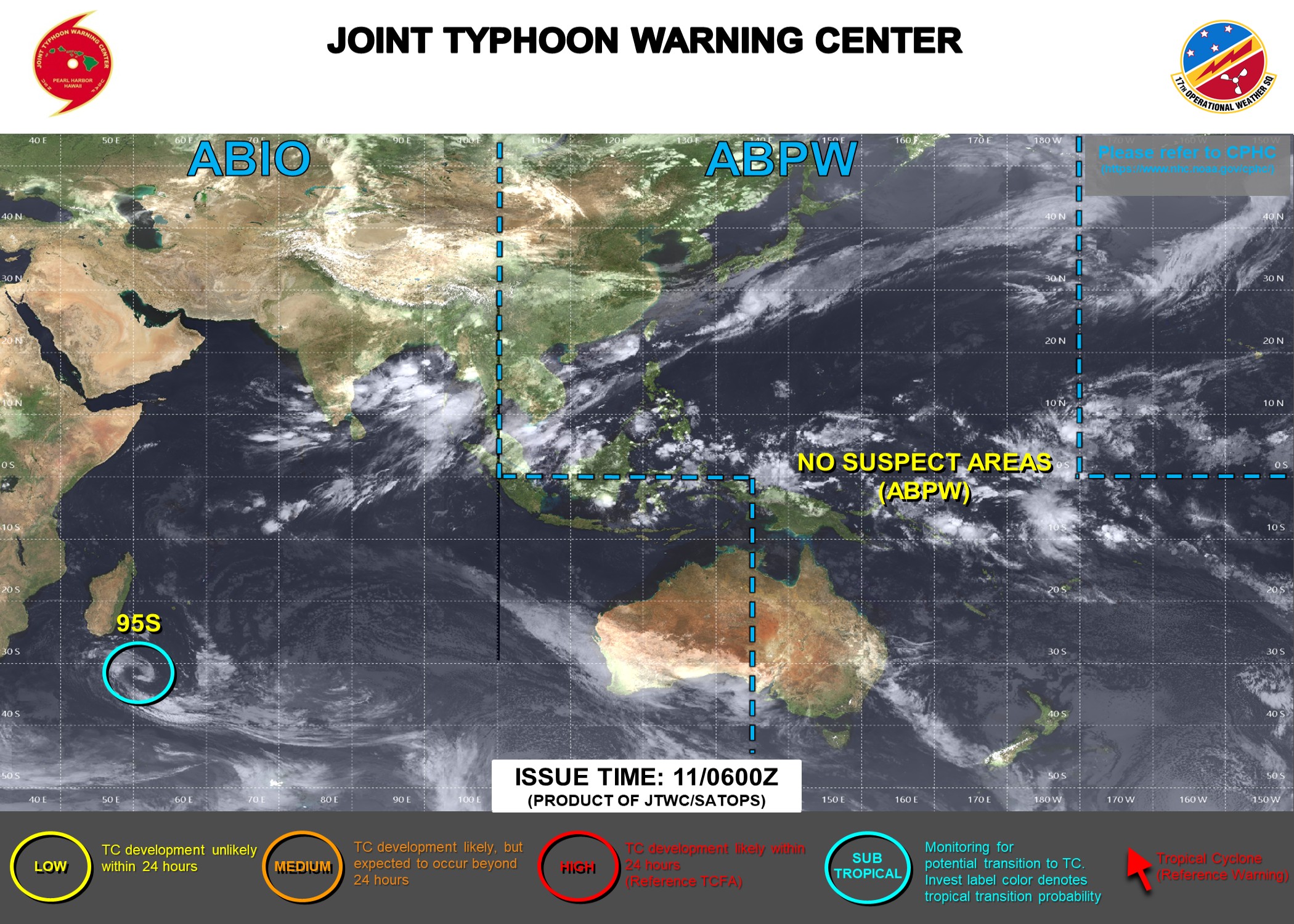 JTWC IS ISSUING 3 HOURLY SATELLITE BULLETINS ON INVEST 95S