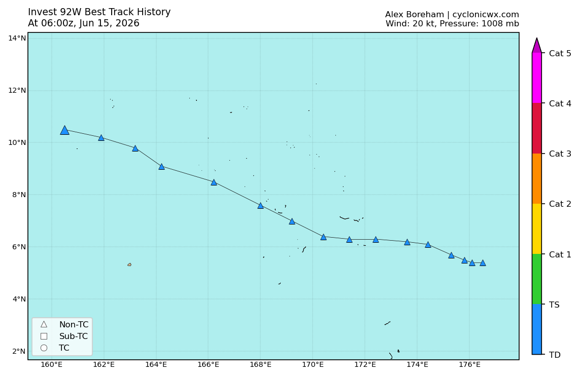 WESTERN PACIFIC: Invest 92W/SOUTH PACIFIC: Subtropical Storm 96P/EASTERN PACIFIC: Invest 93E//15@0730 UTC 