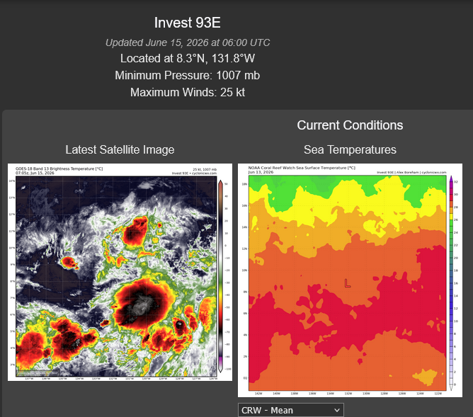 WESTERN PACIFIC: Invest 92W/SOUTH PACIFIC: Subtropical Storm 96P/EASTERN PACIFIC: Invest 93E//15@0730 UTC 