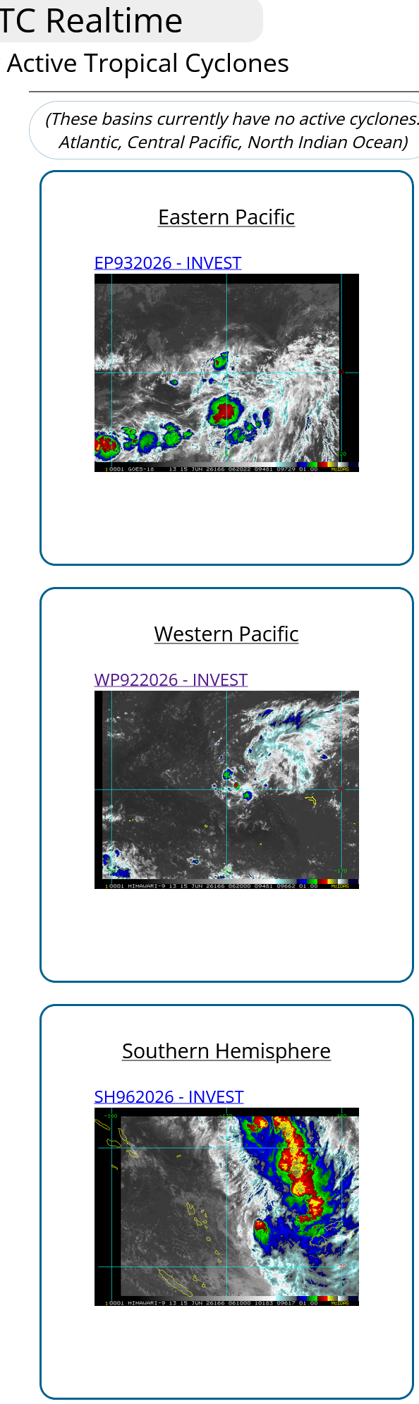 WESTERN PACIFIC: Invest 92W/SOUTH PACIFIC: Subtropical Storm 96P/EASTERN PACIFIC: Invest 93E//15@0730 UTC 