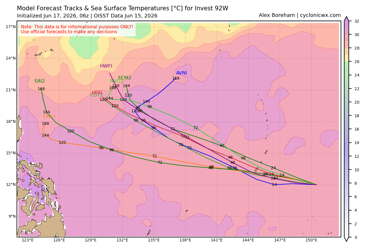 WESTERN PACIFIC: Invest 92W/ SOUTH PACIFIC: Invest 96P/3 Week Tropical Cyclone Formation Probability//17@1030 UTC 