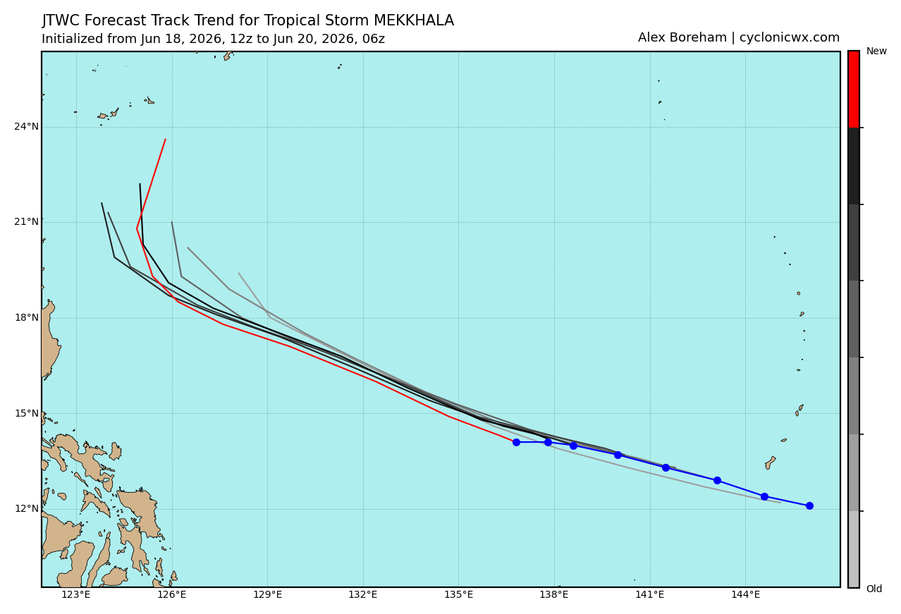 WESTERN PACIFIC: TS 07W(MEKKHALA) forecast to reach Typhoon Intensity by 24h, forecast to peak at CAT 3 US in 72h//20@1000 UTC 