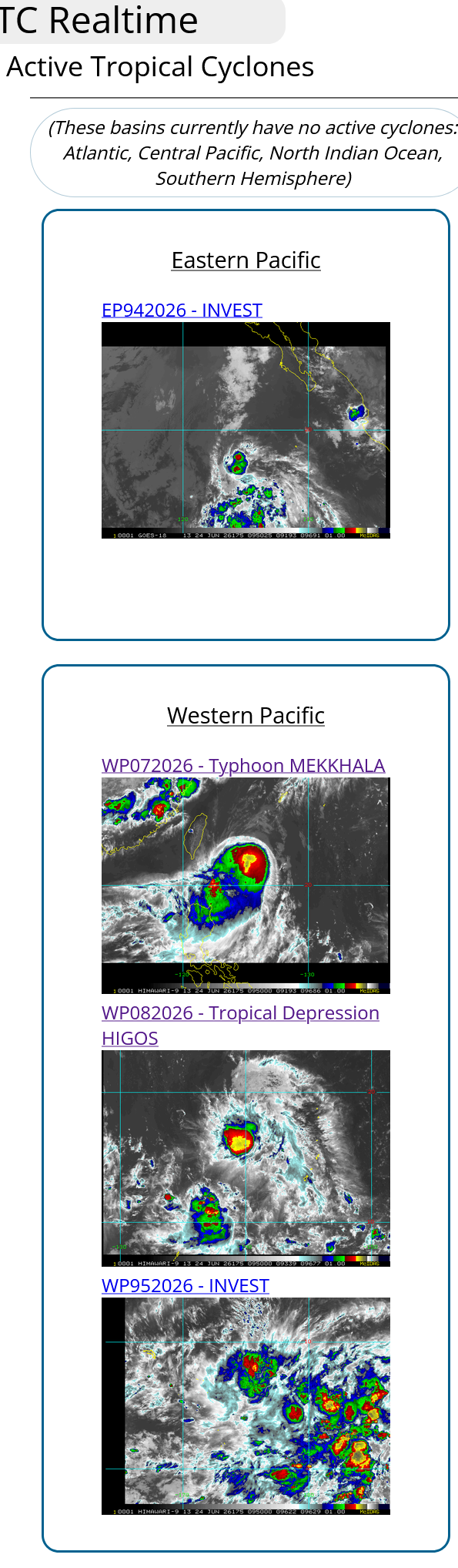 WESTERN PACIFIC:TY 07W(MEKKHALA) approaching OKINAWA while weakening/08W(HIGOS) to merge with 07W in approx 60h/Invest 95W//24@1030 UTC 