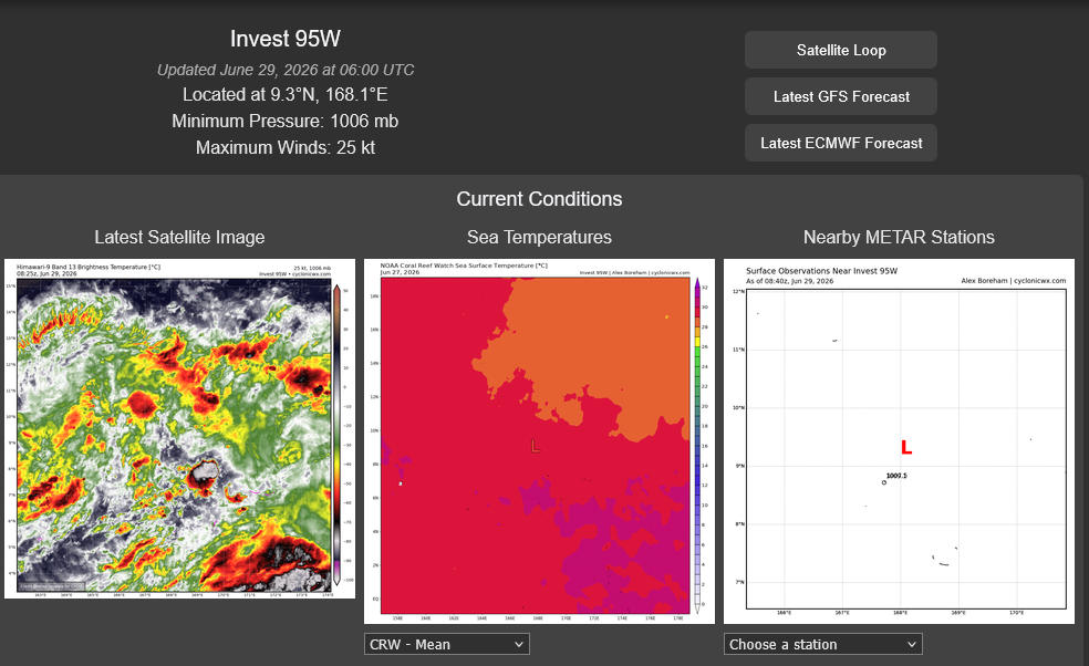 THE AREA OF CONVECTION (INVEST 95W) PREVIOUSLY LOCATED NEAR  5.3N 168.3E IS NOW LOCATED NEAR 9.1N 167.8E, APPROXIMATELY 25 NM NORTH  OF KWAJALEIN. ANIMATED MULTISPECTRAL SATELLITE IMAGERY (MSI) SHOWS A  BROAD AND ELONGATED CIRCULATION WITH FLARING CONVECTION ALONG THE  EASTERN AND WESTERN BOUNDARIES OF THE SYSTEM. ENVIRONMENTAL ANALYSIS  REVEALS FAVORABLE CONDITIONS FOR DEVELOPMENT WITH LOW VERTICAL WIND SHEAR (LESS THAN 15 KNOTS), GOOD POLEWARD AND EQUATORWARD OUTFLOW ALOFT,  AND WARM (29-30C) SEA SURFACE TEMPERATURES. GLOBAL MODELS DEPICT 95W  CONTINUING TO CONSOLIDATE WITH SLOW MOVEMENT OVER THE NEXT 24-48 HOURS.   MAXIMUM SUSTAINED SURFACE WINDS ARE ESTIMATED AT 20 TO 25 KNOTS. MINIMUM  SEA LEVEL PRESSURE IS ESTIMATED TO BE NEAR 1006 MB. THE POTENTIAL FOR  THE DEVELOPMENT OF A SIGNIFICANT TROPICAL CYCLONE WITHIN THE NEXT 24  HOURS REMAINS MEDIUM.