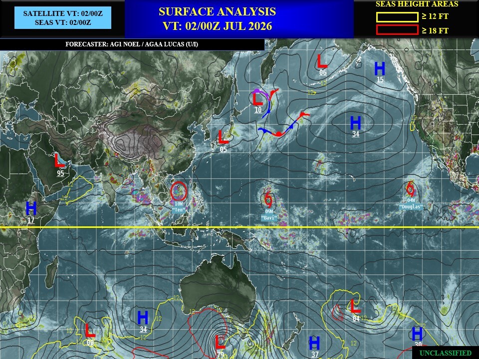 WESTERN PACIFIC: TS 09W(BAVI) RI expected next 48h to Super Typhoon Intensity/TD 10W//SOUTH PACIFIC:Invest 97P//EASTERN PACIFIC:TS 04E(DOUGLAS)//02@1800 UTC 