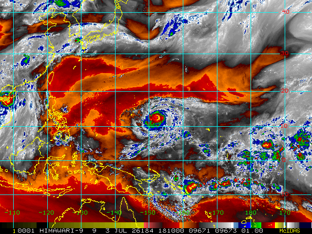 WESTERN PACIFIC:Super Typhoon 09W(BAVI) Extreme Rapid Intensification to CAT 5 US, bearing down on the MARIANAS/TS 10W(MAYSAK)/SOUTH PACIFIC:Invest 97P//03@2200 UTC