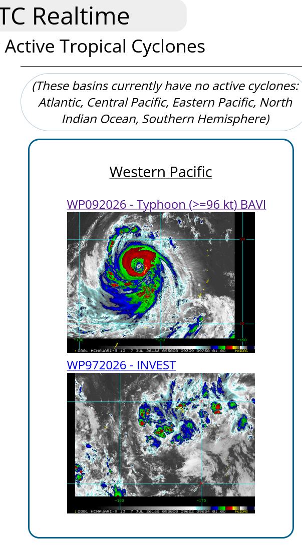 WESTERN PACIFIC: TY 09W(BAVI) CAT 4 US, ERC completed, new Peak Intensity possible next 24h/ Invest 97W//07@1030 UTC
