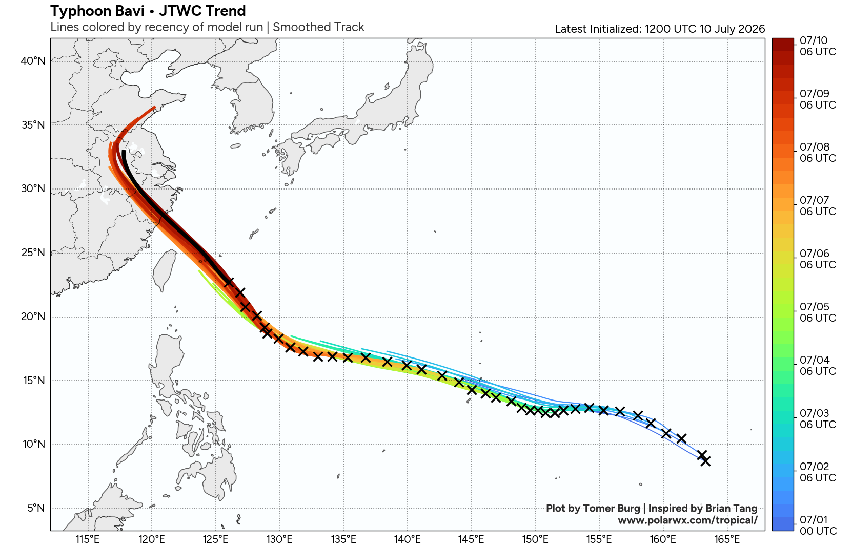 WESTERN PACIFIC: TY 09W(BAVI) CAT 1 US,with a massive circulation, forecast to track very close or over ISHIGAKI island within 12h before making landfall over WENZHOU/Invest 97W/Invest 90C/10@1530 UTC