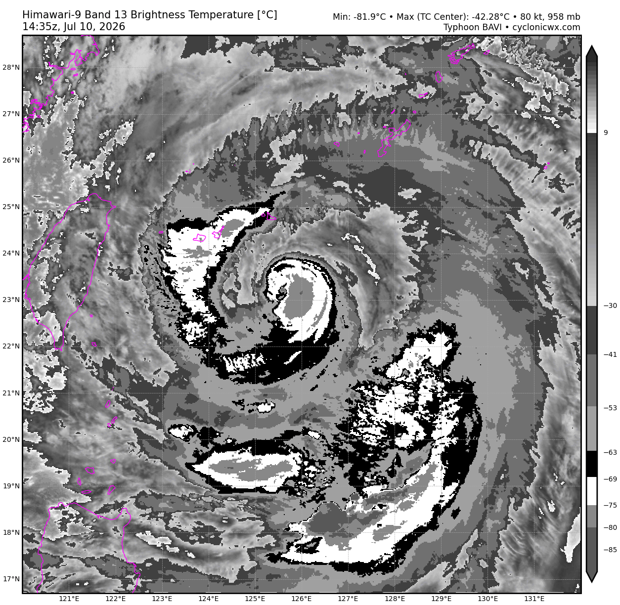 WESTERN PACIFIC: TY 09W(BAVI) CAT 1 US,with a massive circulation, forecast to track very close or over ISHIGAKI island within 12h before making landfall over WENZHOU/Invest 97W/Invest 90C/10@1530 UTC
