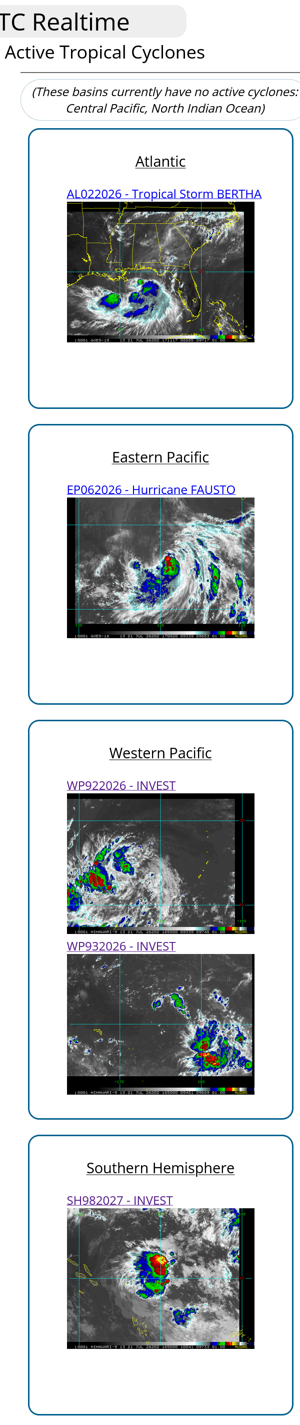 TROPICAL CYCLONE UPDATES PACIFIC/INDIAN/ATLANTIC OCEANS//21@1600 UTC 