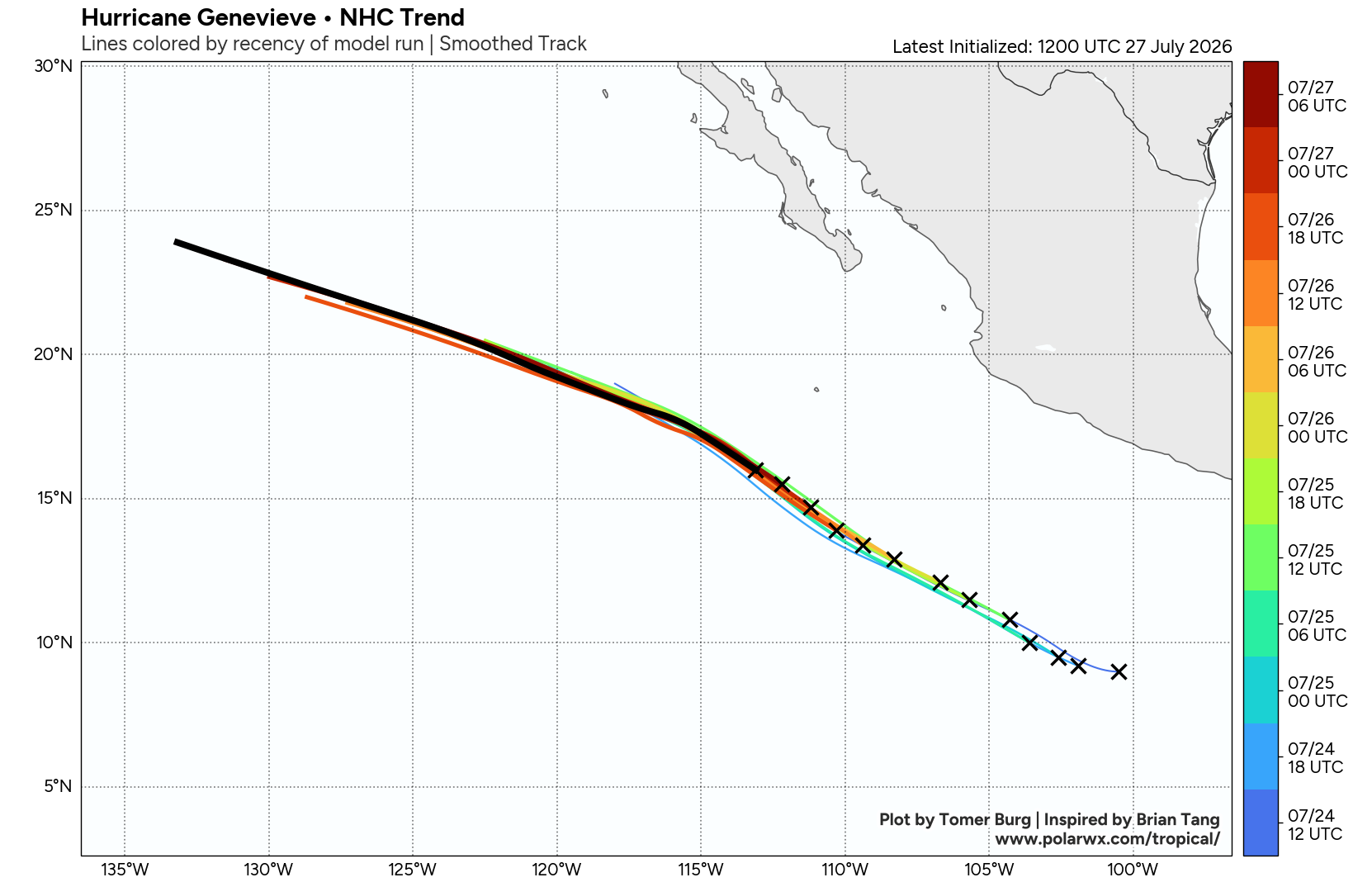 WESTERN PACIFIC: TS 12W(DOLPHIN) forecast to reach Typhoon Intensity within 24 hours and be a Super Typhoon by 60 hours/EASTERN PACIFIC: Hurricane 07E(GENEVIEVE) Extreme Rapid Intensification from CAT 1 US to CAT 5 in 24 hours/27@1630 UTC