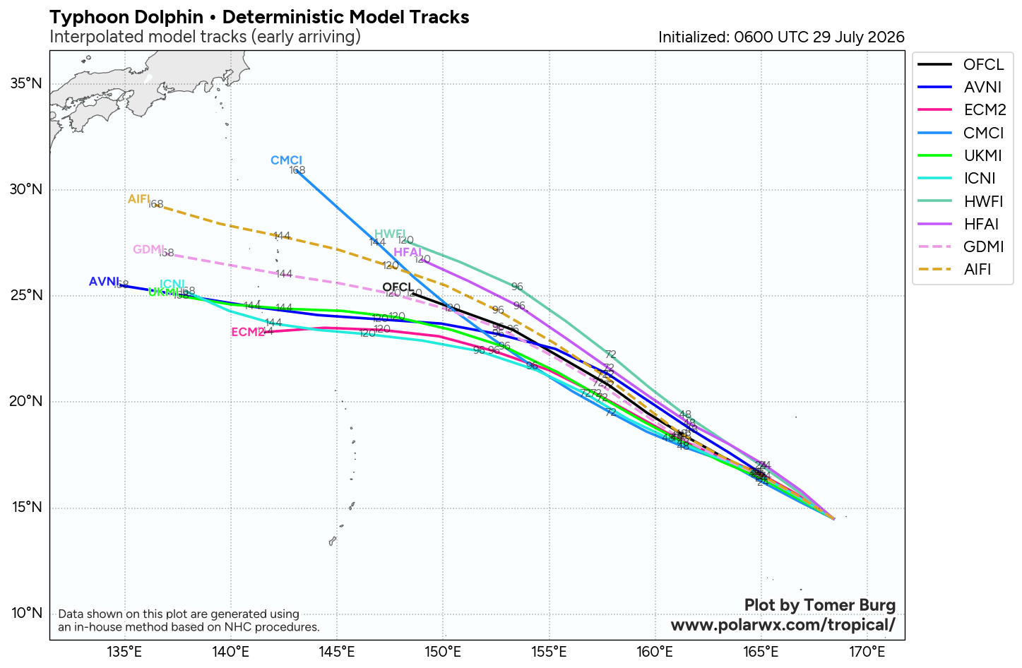 WESTERN PACIFIC: TY 12W(DOLPHIN) CAT 4 US, an ERC momentarily stopped a stunning ERI event of 80kt/24h,CAT 5 forecast within 24h/EASTERN PACIFIC: HU 07E(GENEVIEVE) still powerful//29@1130 UTC