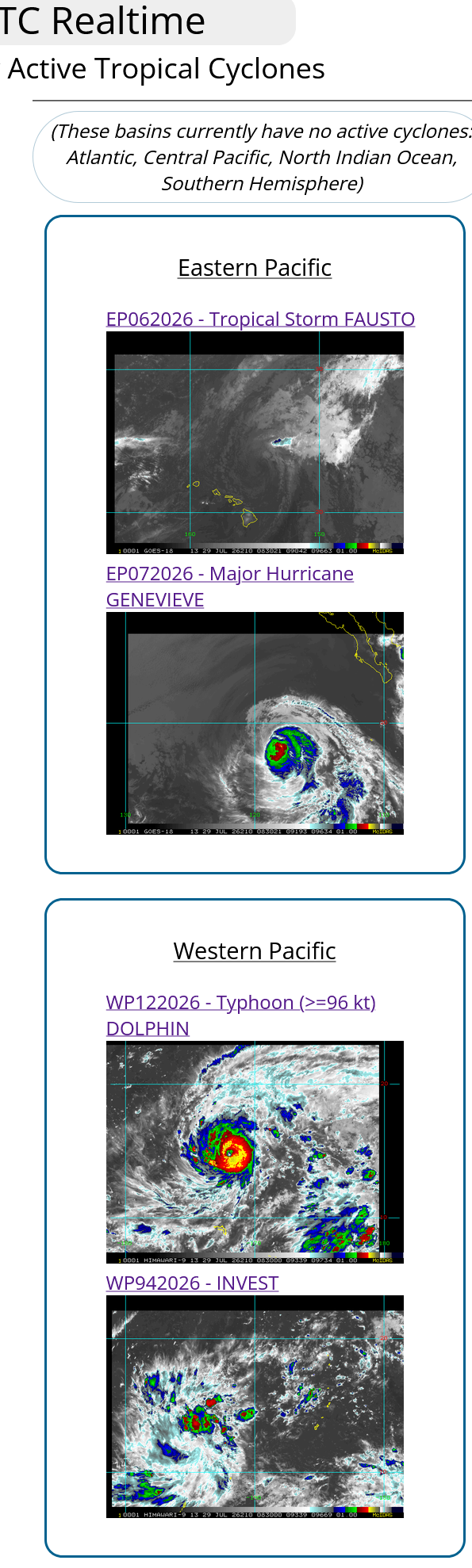 WESTERN PACIFIC: TY 12W(DOLPHIN) CAT 4 US, an ERC momentarily stopped a stunning ERI event of 80kt/24h,CAT 5 forecast within 24h/EASTERN PACIFIC: HU 07E(GENEVIEVE) still powerful//29@1130 UTC