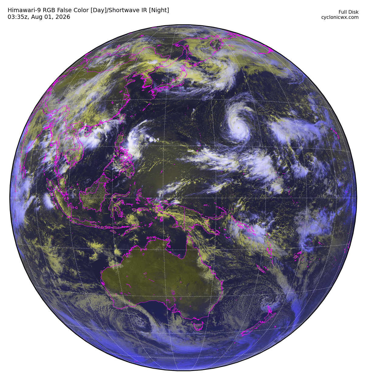 WESTERN PACIFIC: TY 12W(DOLPHIN) 3rd ERC near completion,still powerful CAT 4 US/EASTERN PACIFIC: 07E(GENEVIEVE) nicely depicted by SAR//01@1000 UTC