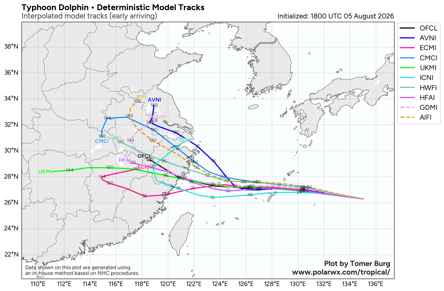WESTERN PACIFIC: TY 12W(DOLPHIN) down from CAT4 US to CAT 1 in 36h, gradually approaching OKINAWA/TS 13W(KUJIRA)/Invest 96W//05@2200 UTC