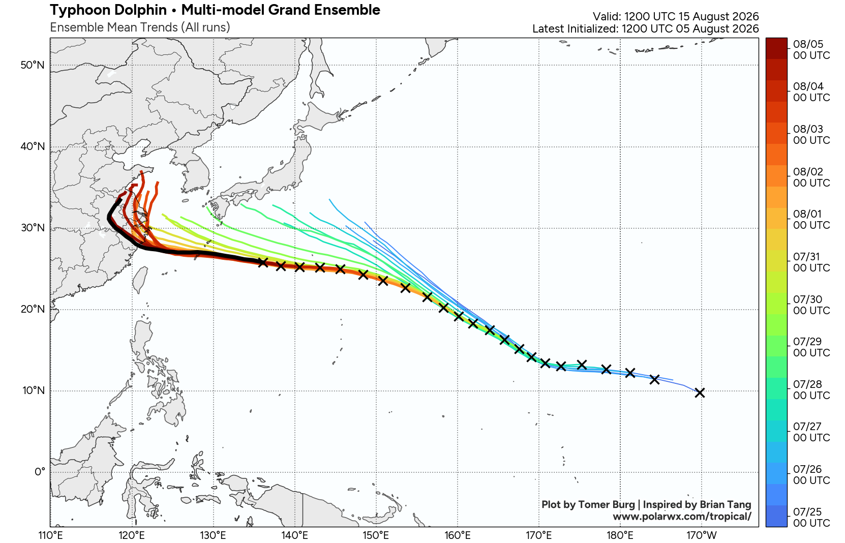 WESTERN PACIFIC: TY 12W(DOLPHIN) down from CAT4 US to CAT 1 in 36h, gradually approaching OKINAWA/TS 13W(KUJIRA)/Invest 96W//05@2200 UTC