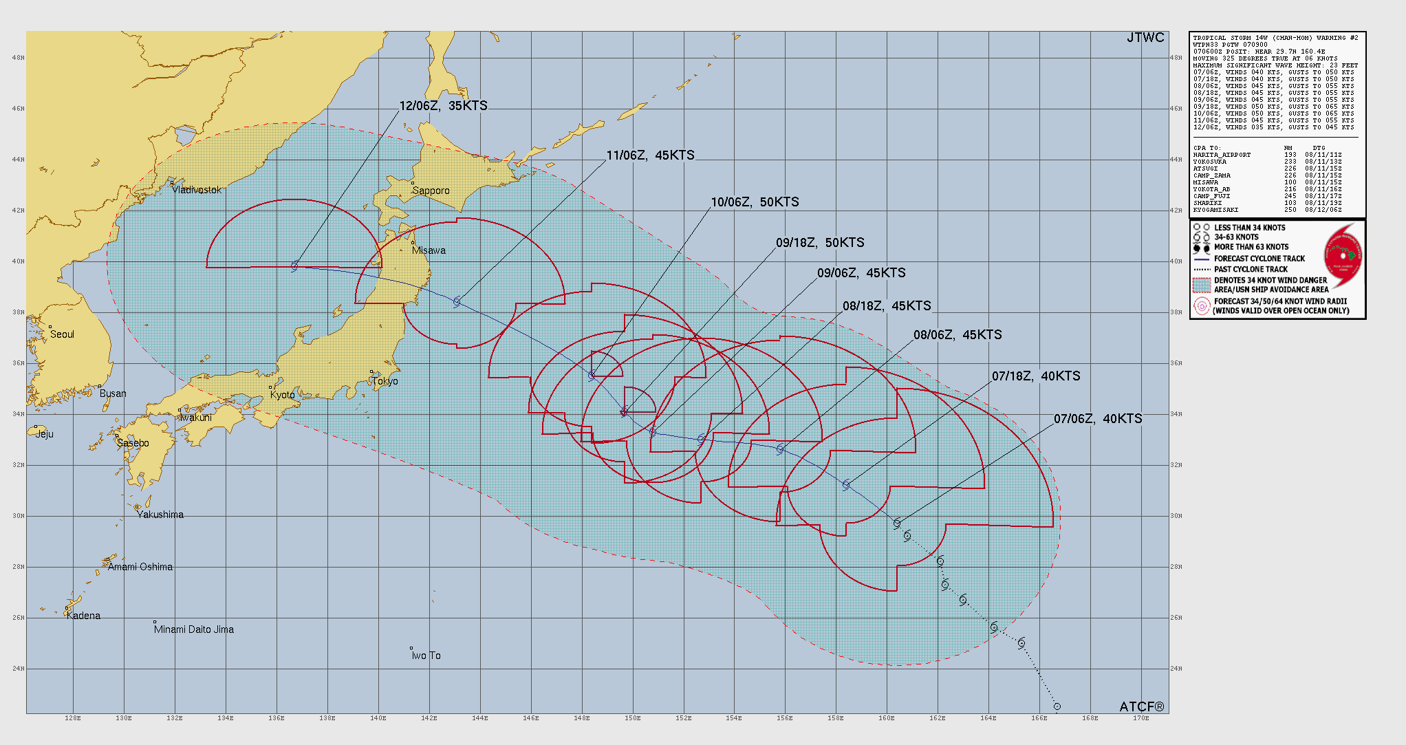WESTERN PACIFIC: TY 12W(DOLPHIN) CAT 2 US, the pinhole eye scrapes the coast of NW OKINAWA,landfall in CHINA forecast in approx 60h/TS 14W(CHAN HOM)/Invests 97W & 98W//07@1030 UTC