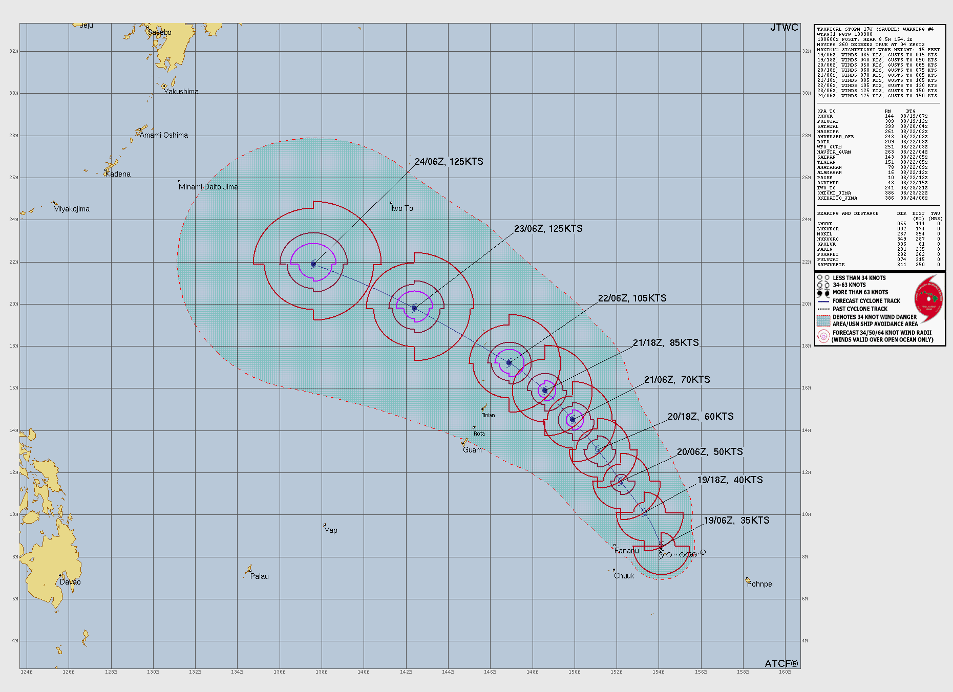 WESTERN PACIFIC: TS 17W(SAUDEL) to reach Typhoon Intensity within 48h/Invests 94W,95W,96W/CENTRAL PACIFIC: HU 01C(LALA) peaks at CAT 4 US//19@1015 UTC