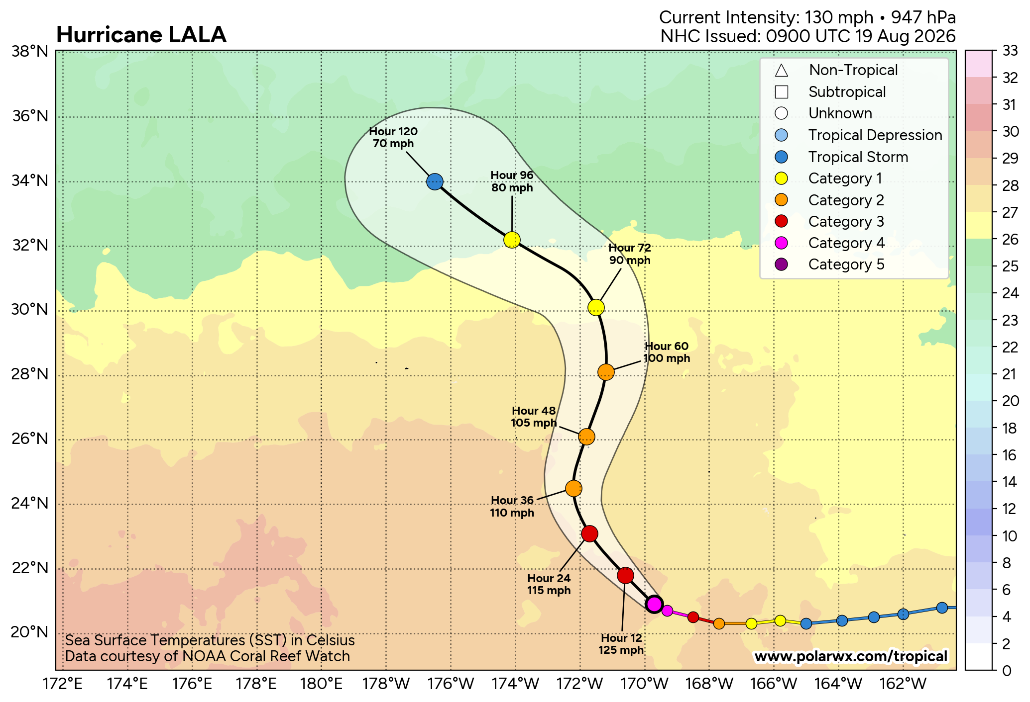WESTERN PACIFIC: TS 17W(SAUDEL) to reach Typhoon Intensity within 48h/Invests 94W,95W,96W/CENTRAL PACIFIC: HU 01C(LALA) peaks at CAT 4 US//19@1015 UTC