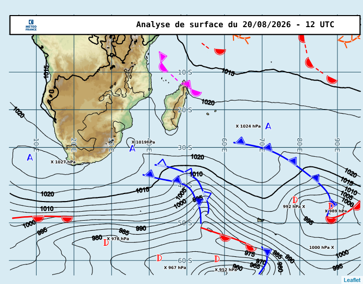 REUNION: données climatologiques du 20/08/2026