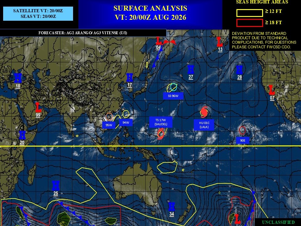 REUNION: données climatologiques du 20/08/2026