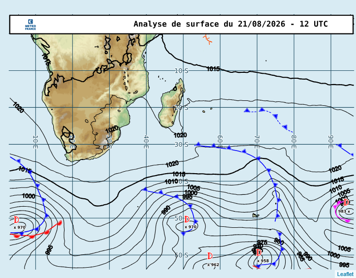 REUNION: données climatologiques du 21/08/2026