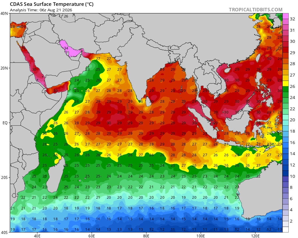 MAURICE: données climatologiques du 21/08/2026